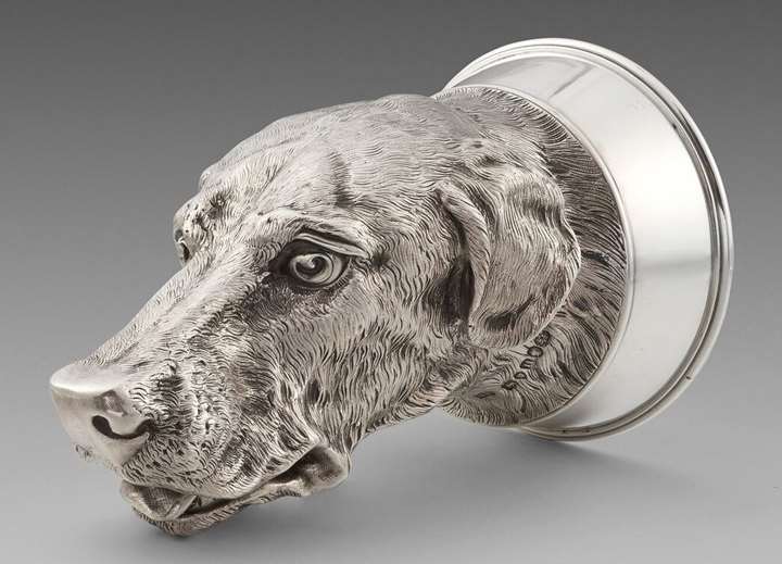 A Victorian Fox Hound Stirrup Cup